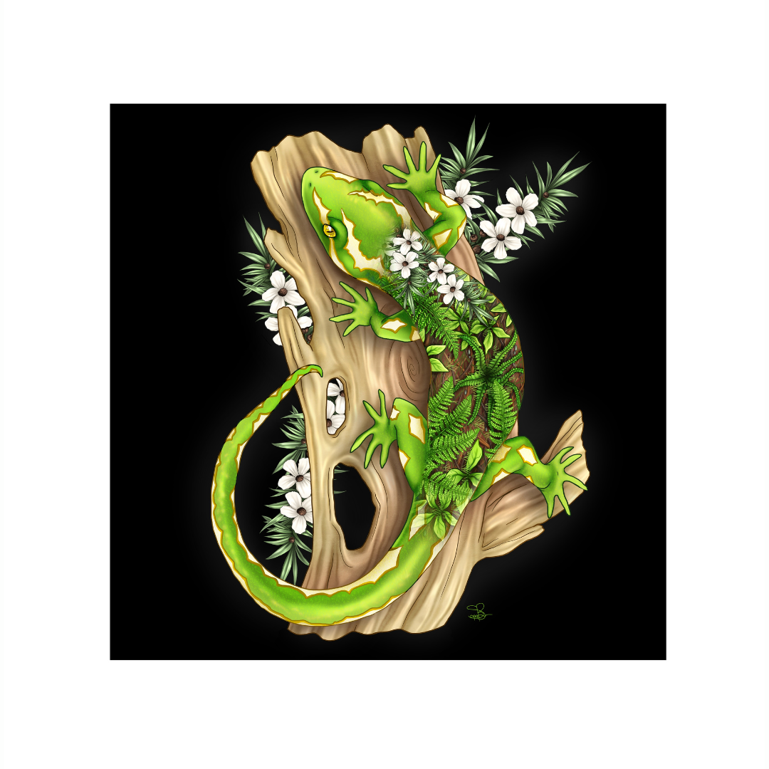 Gecko LED Canvas Wall Art Print