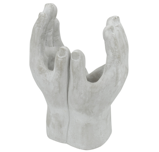 Hand Statue Planter - Soft Grey | Pots & Planters