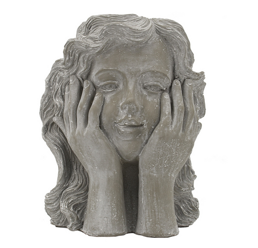 Girl Statue Planter - Soft Grey | Pots & Planters