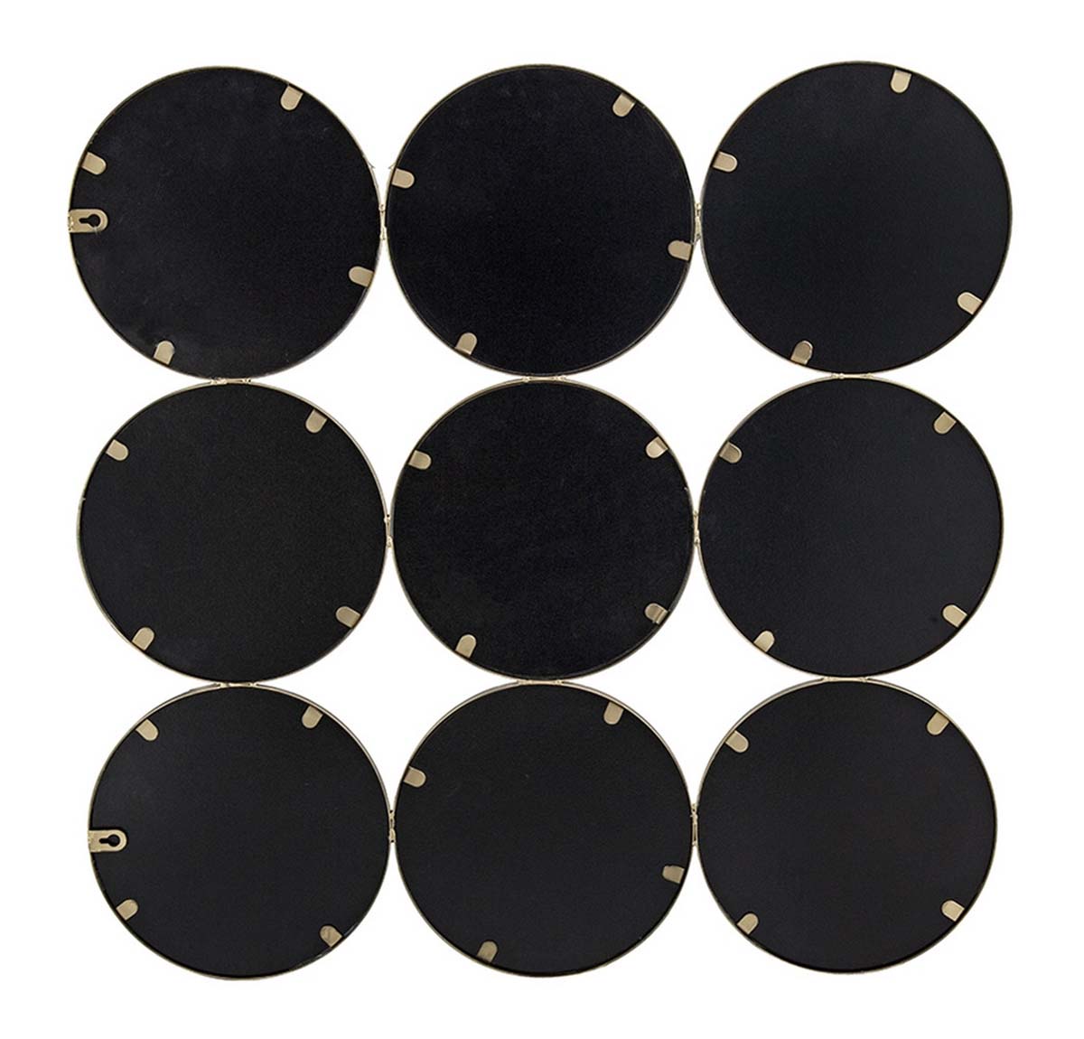 Circles Wall Hanging Metal Mirror - Gold