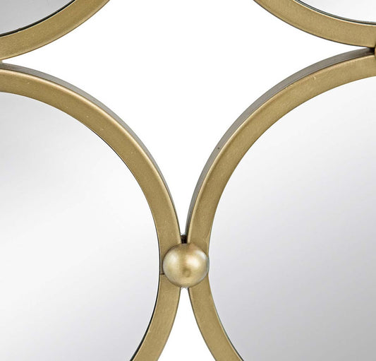 Circles Wall Hanging Metal Mirror - Gold