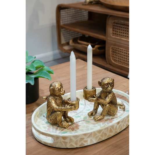 Monkey with Bowl Holder Sculpture I