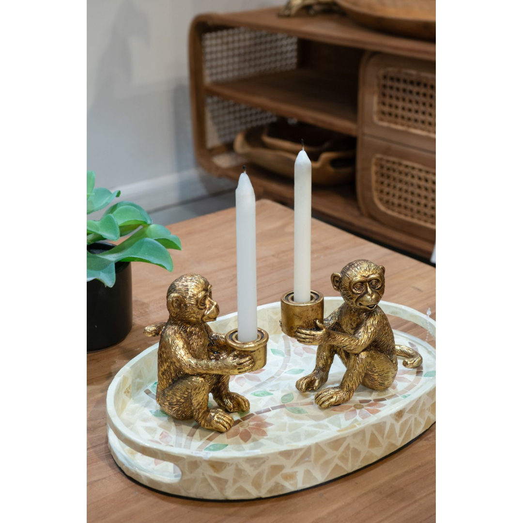 Monkey with Bowl Holder Sculpture II