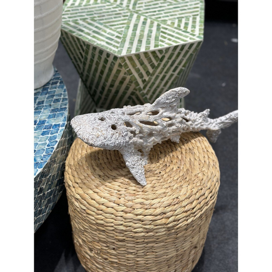 Coral Look Shark Figurine - white