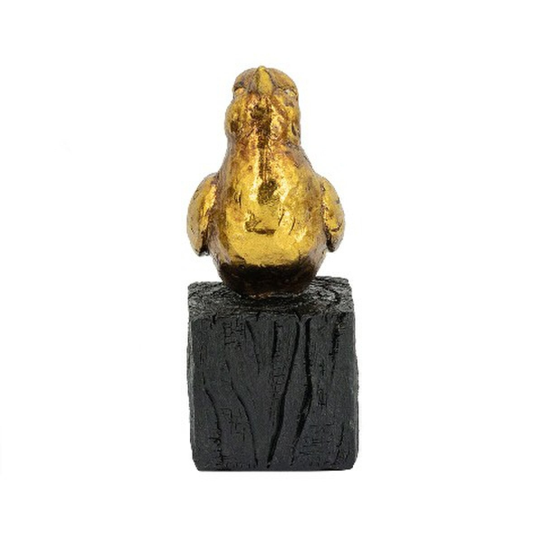 Golden Sentinel Bird Statue - Gold - resin