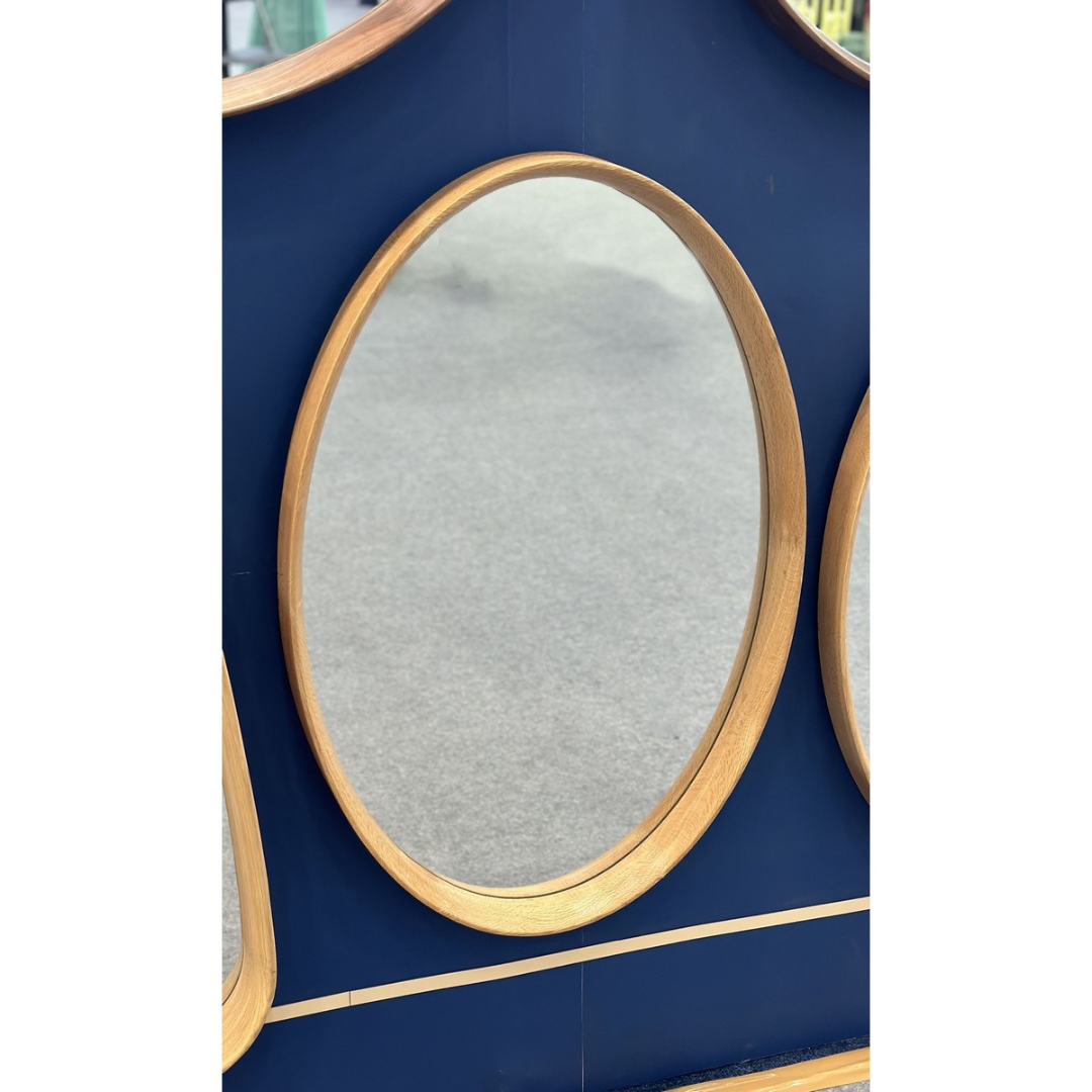 Oval Framed Wall Hanging Mirror - Natural