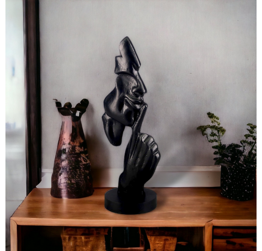 Silence Sculpture on Black MDF Base - Black