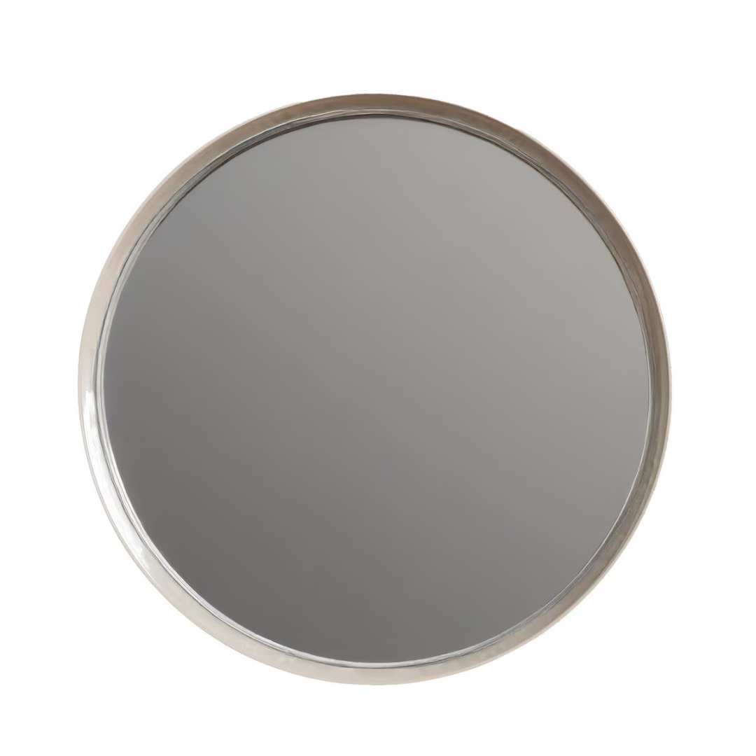 Round Wall Hanging Mirror - cream