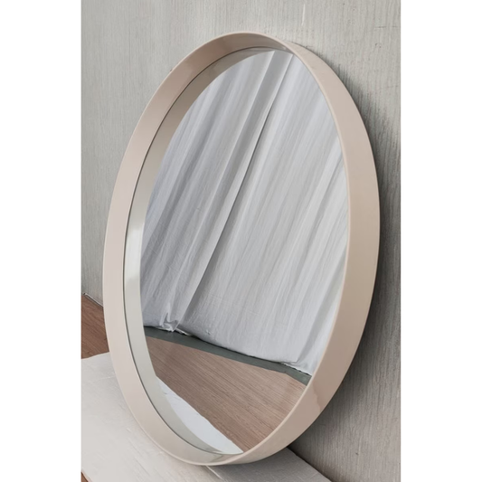 Round Wall Hanging Mirror - cream
