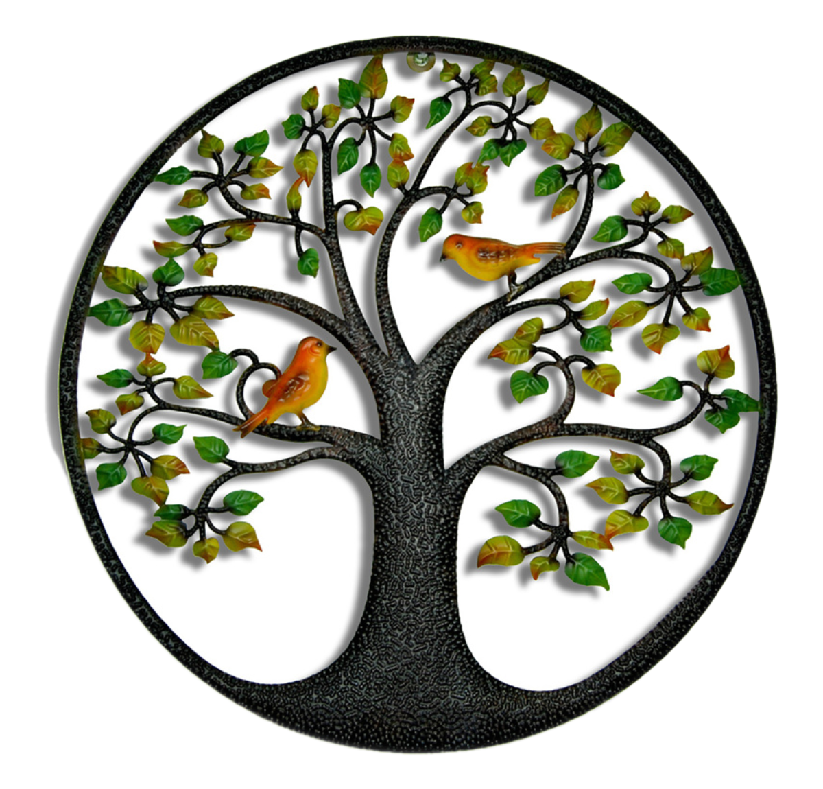 Tree of Life Metal Art Wall Hanging - Black/Green
