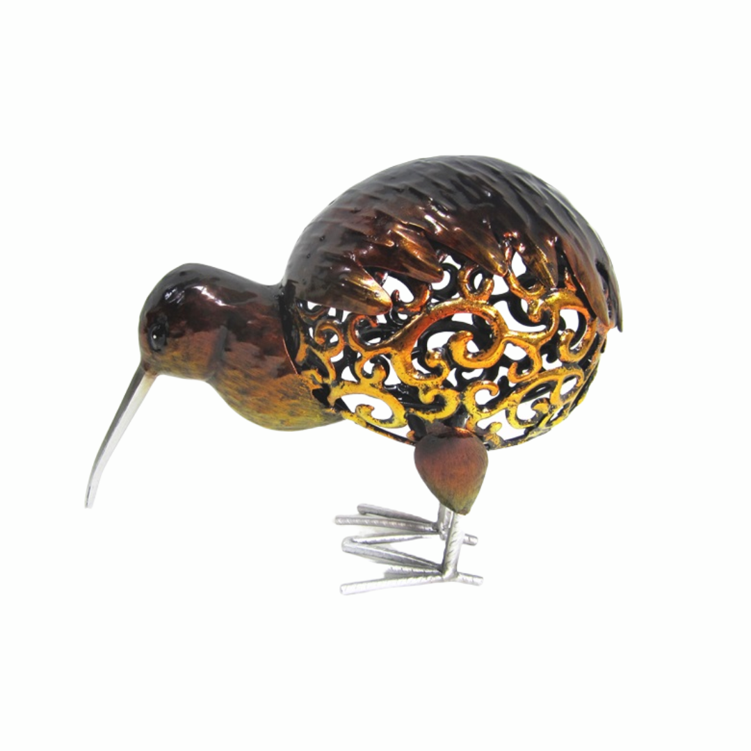 Koru-chested Kiwi Bird Feeding Metal Free Standing