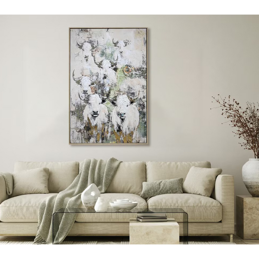 Rural Serenity Hand-painted Framed Canvas Art