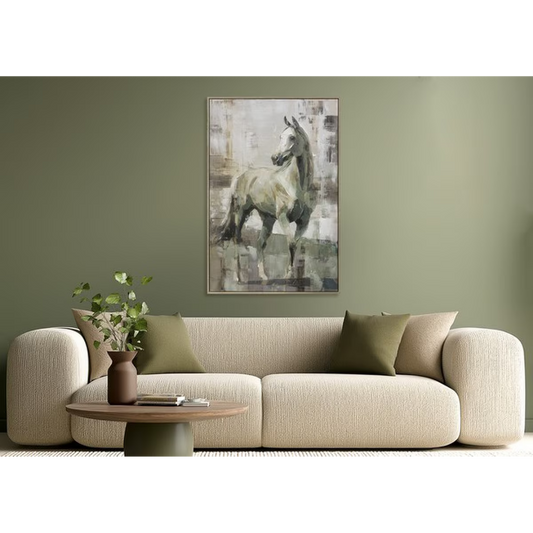 Unbridled Hand-painted Framed Canvas Art