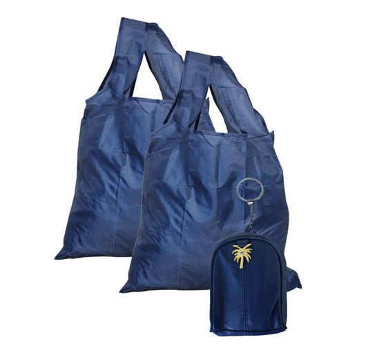 Reusable Shopping Bags Kit in Leather Palm Purse - blue | Accessories