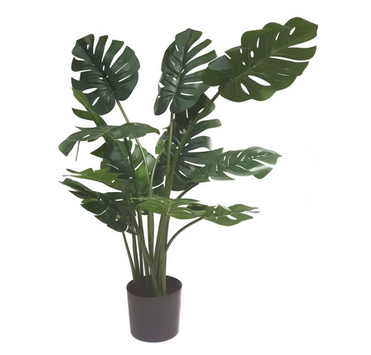 Artificial Lush Monstera Plant In Black Pot - 1.1mtr tall