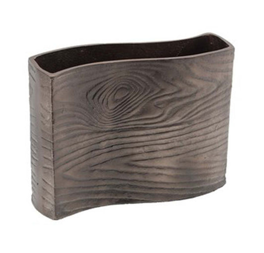Aluminium Timber Wavy Rectangular Vase - Wenge | Vases & Urns | Home Decor