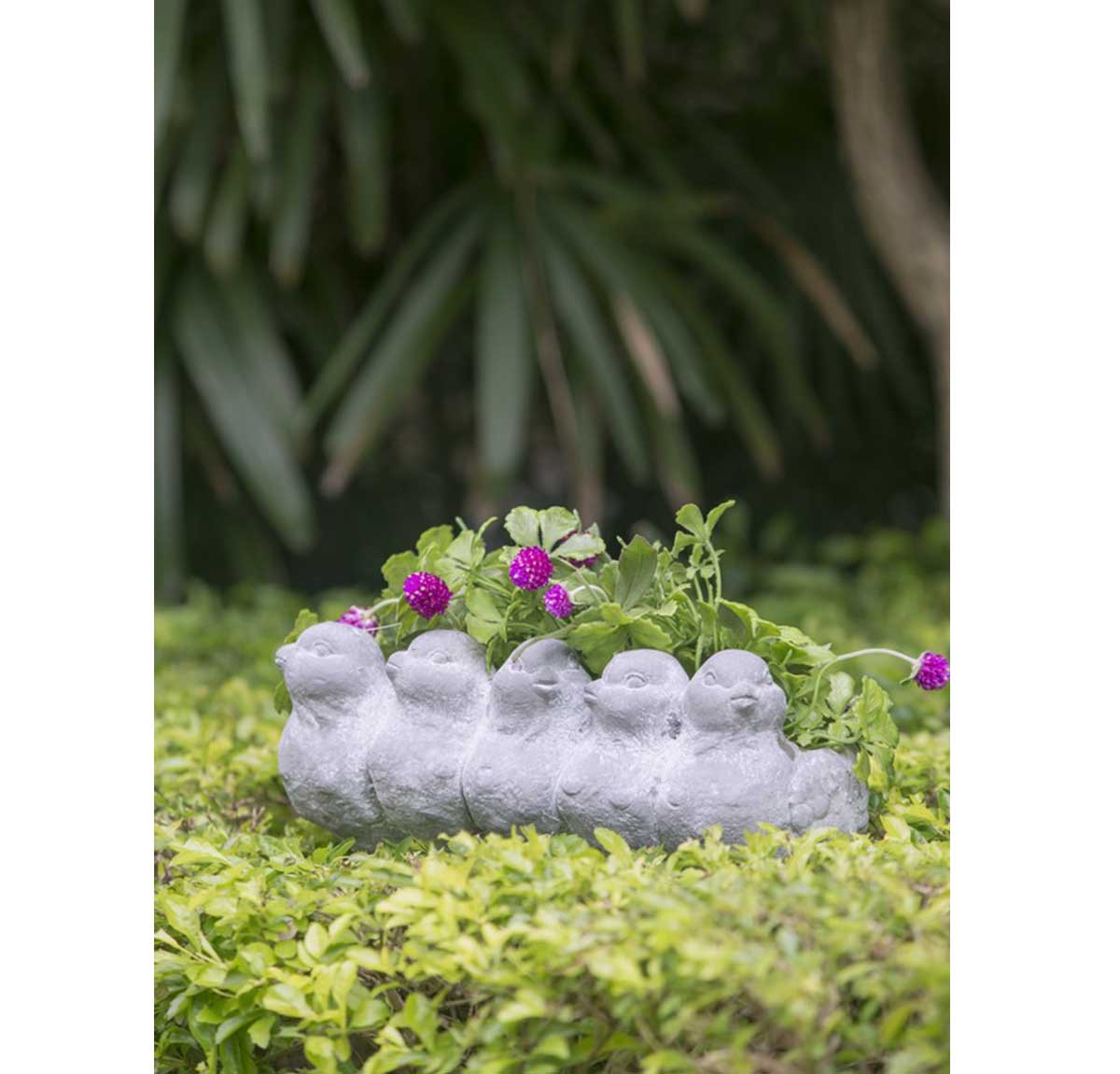 Grey Birds Planter - Resin | Pots & Planters | Home Decor