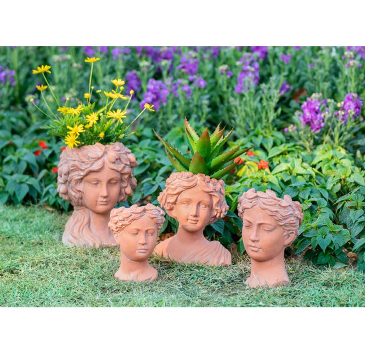 Visage Head / Face Planter IV - Terracotta