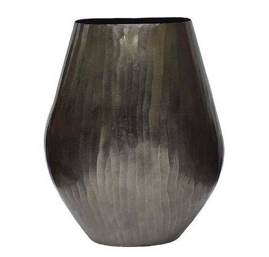 Aluminium Layered Chisel Vase - Silver | Vases & Urns | Home Decor