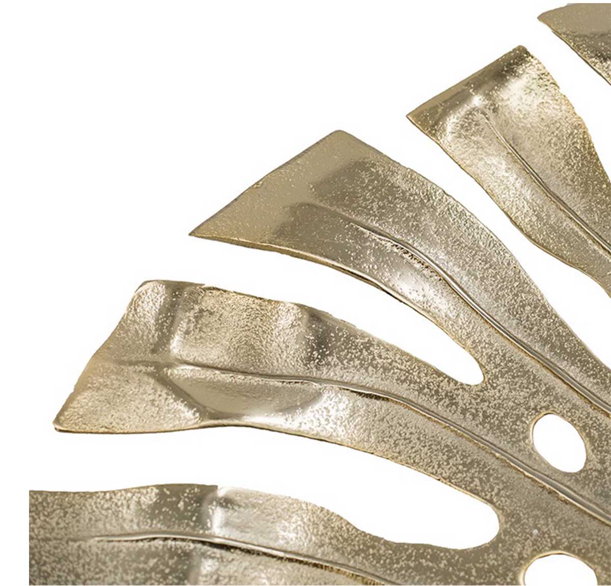 Large Leaf Hanging Bowl Wall Art - gold