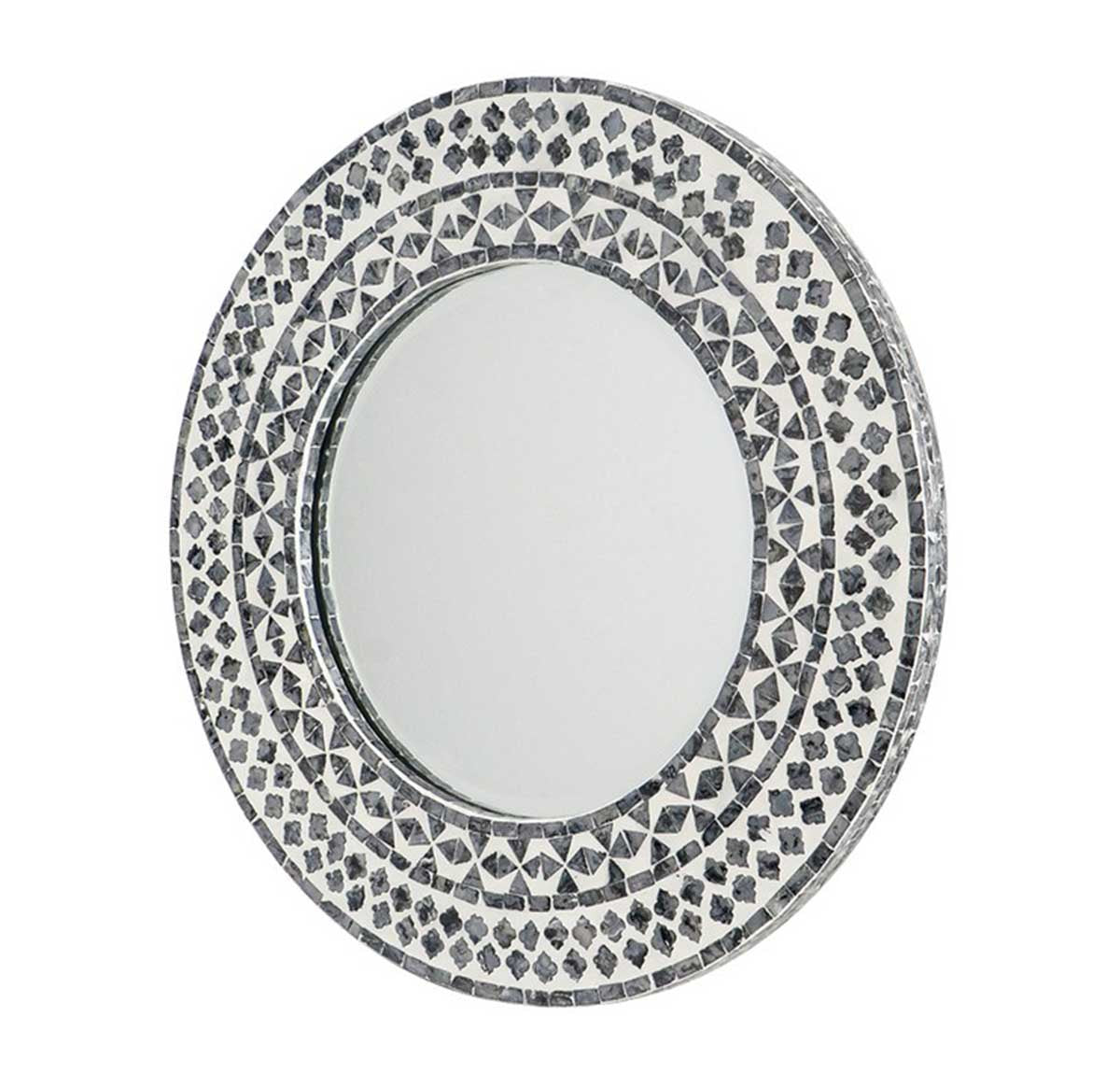 Round Capiz Framed Wall Hanging Mirror