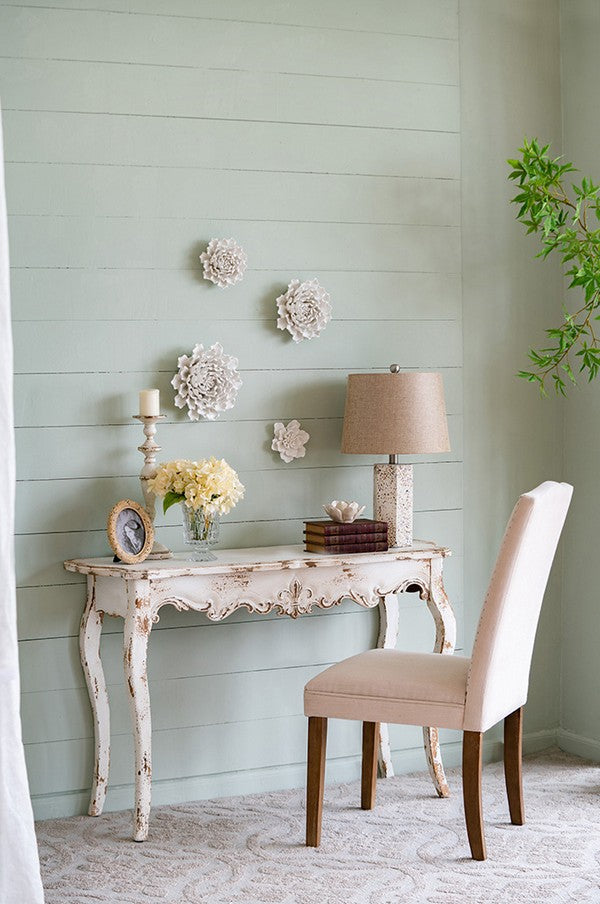 Ceramic 3D Flower Wall Hanging Decor Large - Cream