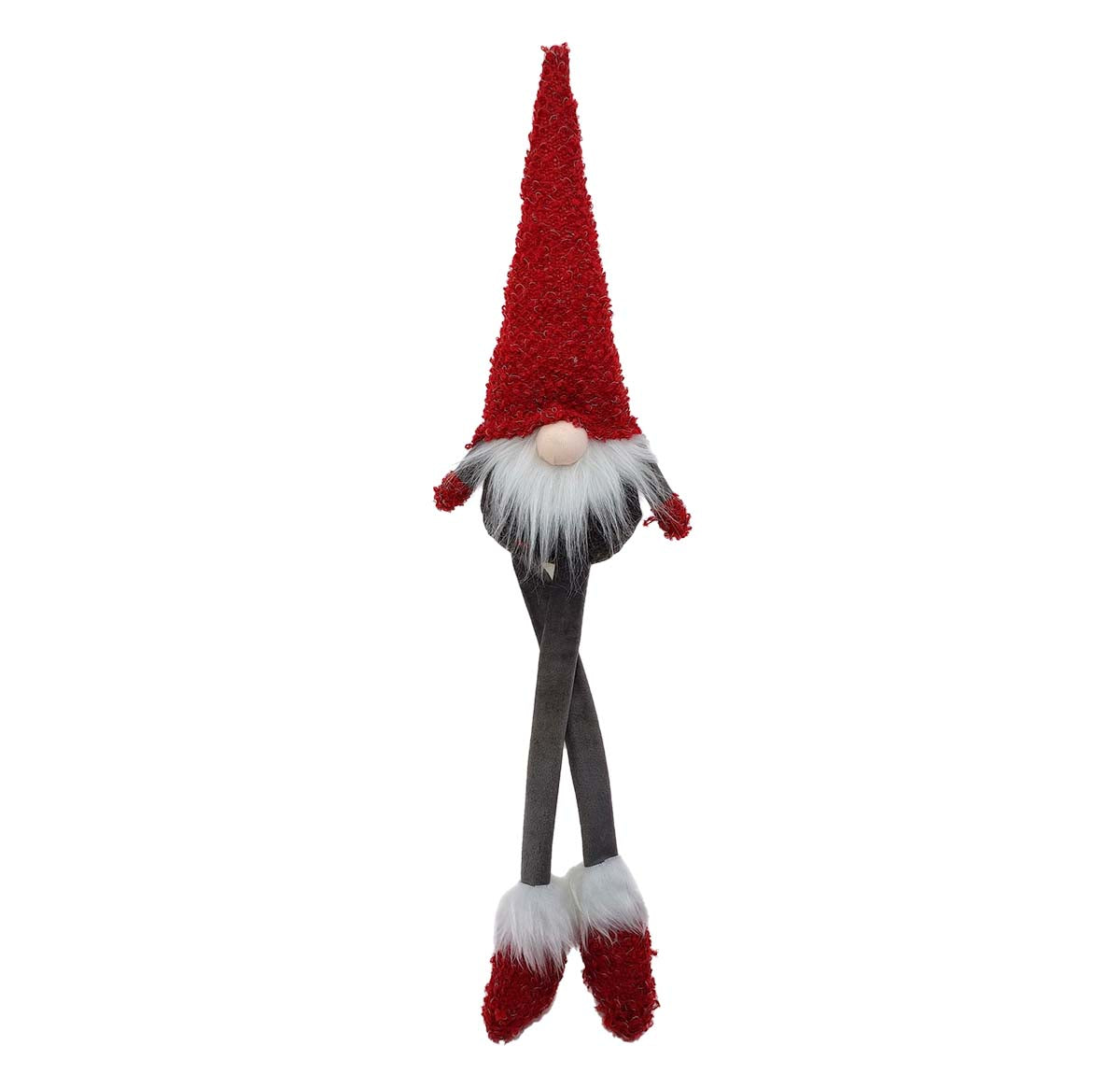 Christmas Gonk with Hanging Legs- red/grey | Christmas Gifts/Decor | Home Decor