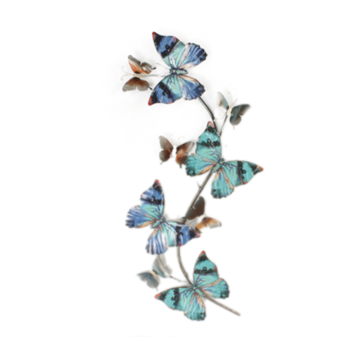 Vertical Butterflies Metal Art Wall Hanging