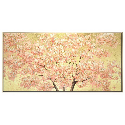 Cherry Blossoms Canvas Art Painting in Gold Frame