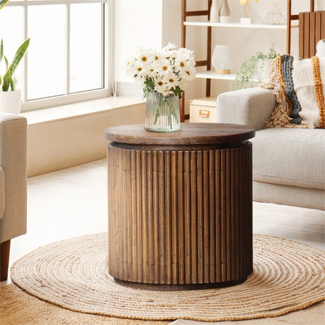 Old Elm Round Side Table