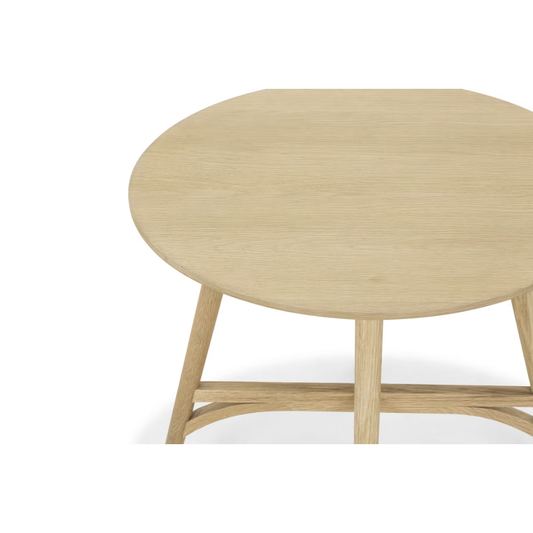Nordic Oak Round Coffee Side Table