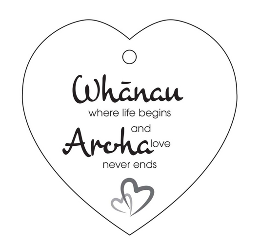 Whanau Heart Ceramic Wall Hanging - White/Black