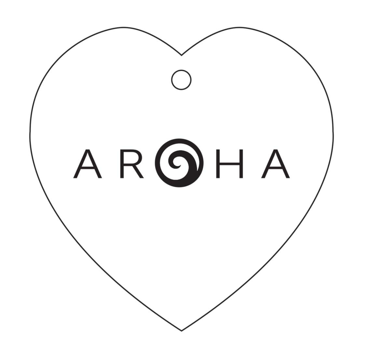 Aroha Heart Ceramic Wall Hanging - White/Black