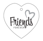 Friends Heart Ceramic Wall Hanging - White/Black