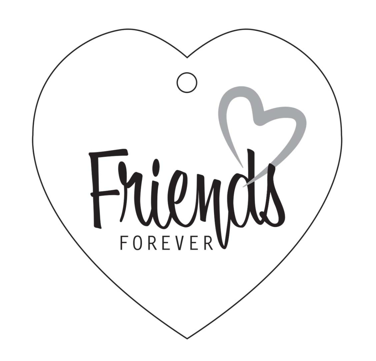 Friends Heart Ceramic Wall Hanging - White/Black
