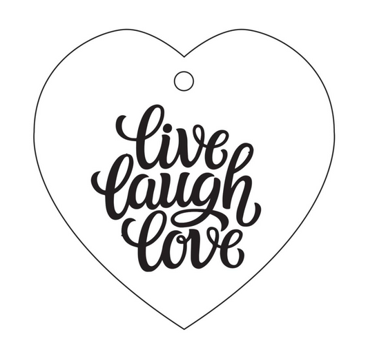 Live-Laugh Heart Ceramic Wall Hanging - White/Black