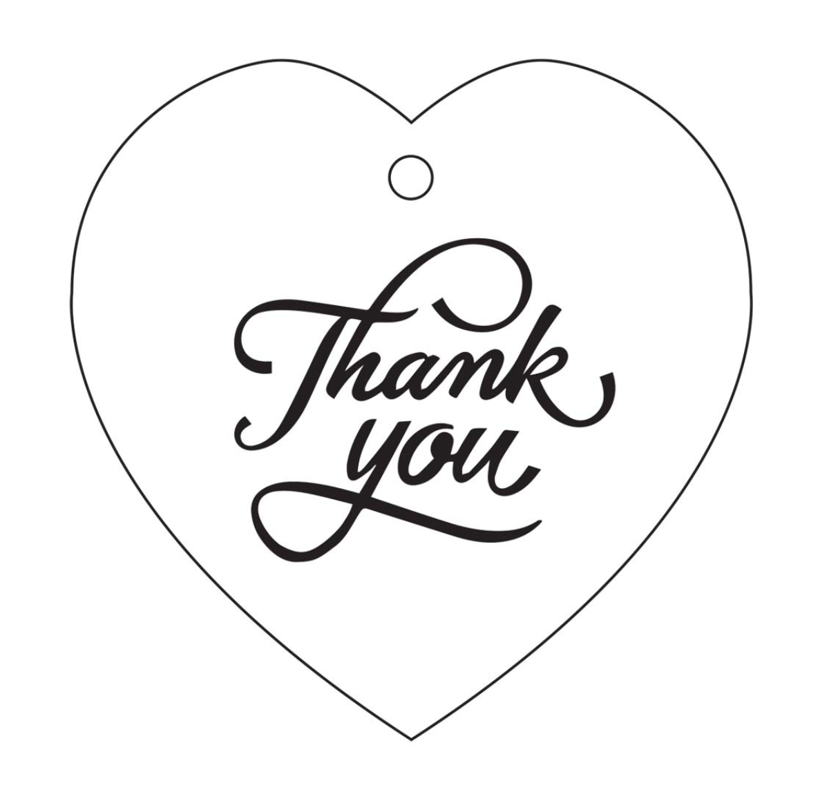 Thank You Heart Ceramic Wall Hanging - White/Black