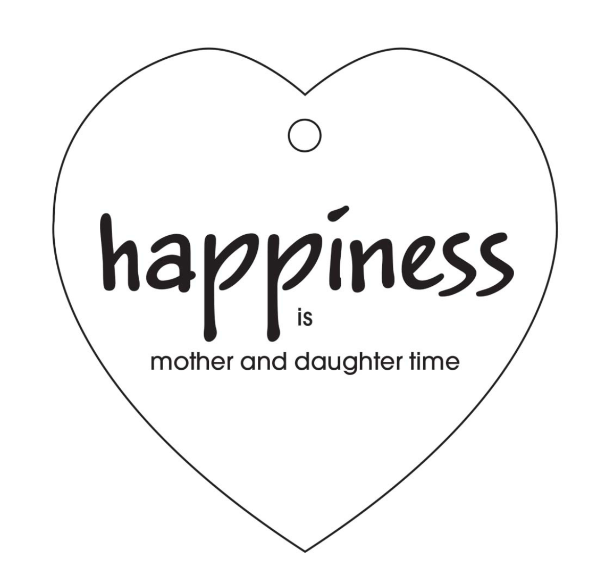 Happiness Heart Ceramic Wall Hanging - White/Black