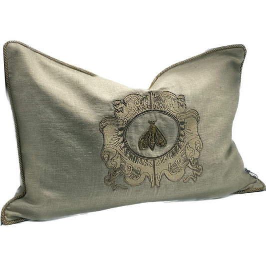 Sanctuary Hand Embroidered Cushion Cover - natural/gold