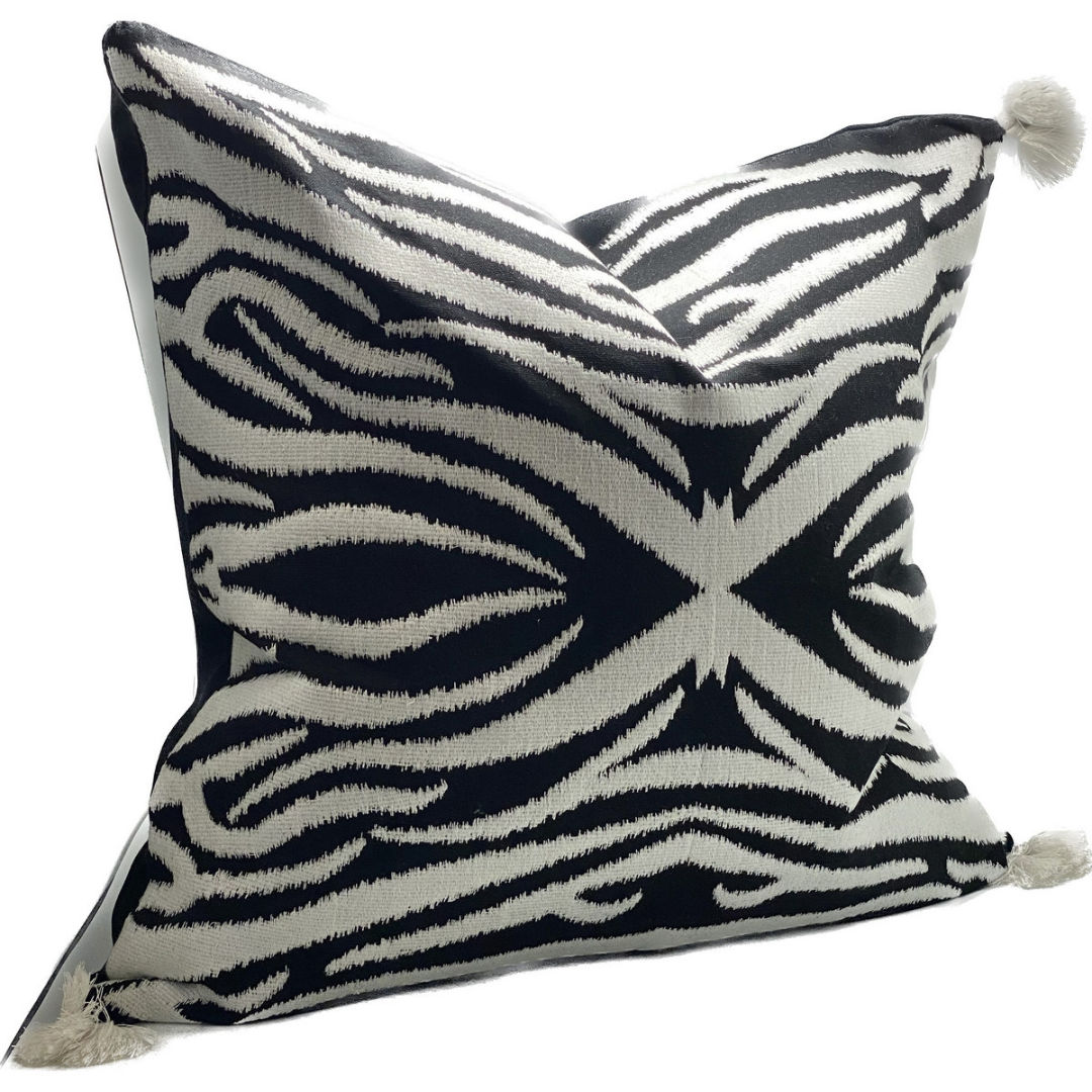 Sanctuary Hand Embroidered Cushion Cover - black/white
