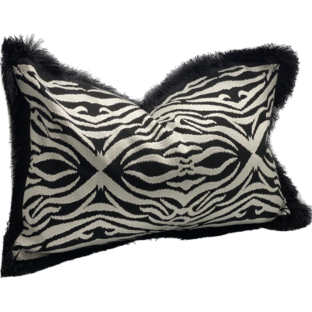 Sanctuary Hand Embroidered Cushion Cover - black/white