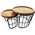 Reclaimed Timber Set of 2 Side tables