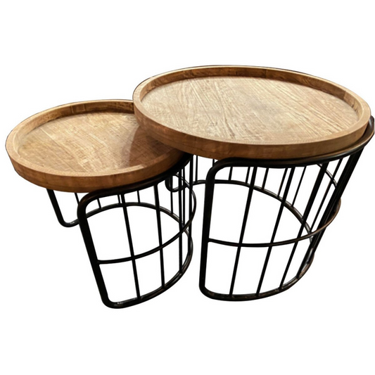 Reclaimed Timber Set of 2 Side tables