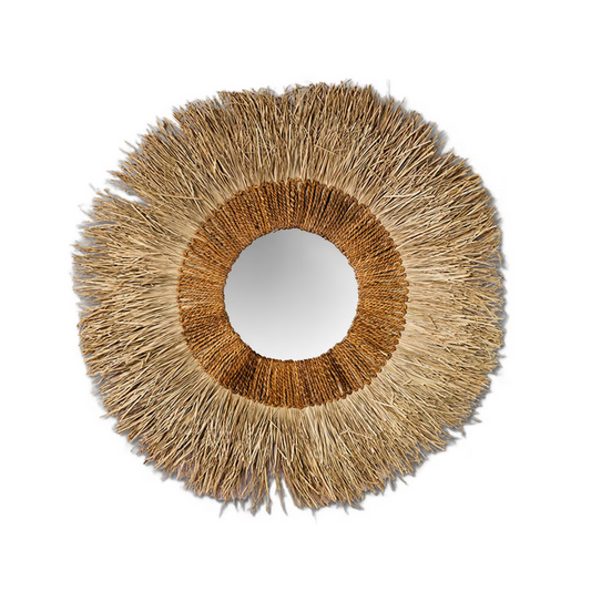 Natural Seagrass Wall Hanging Mirror - large