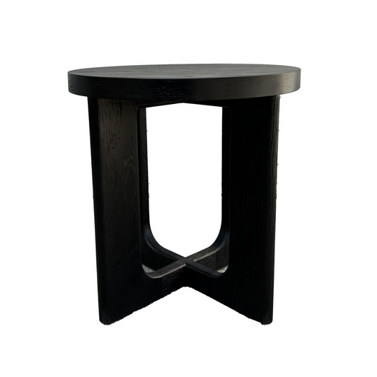 Carlton Round Side Table - Black Oak