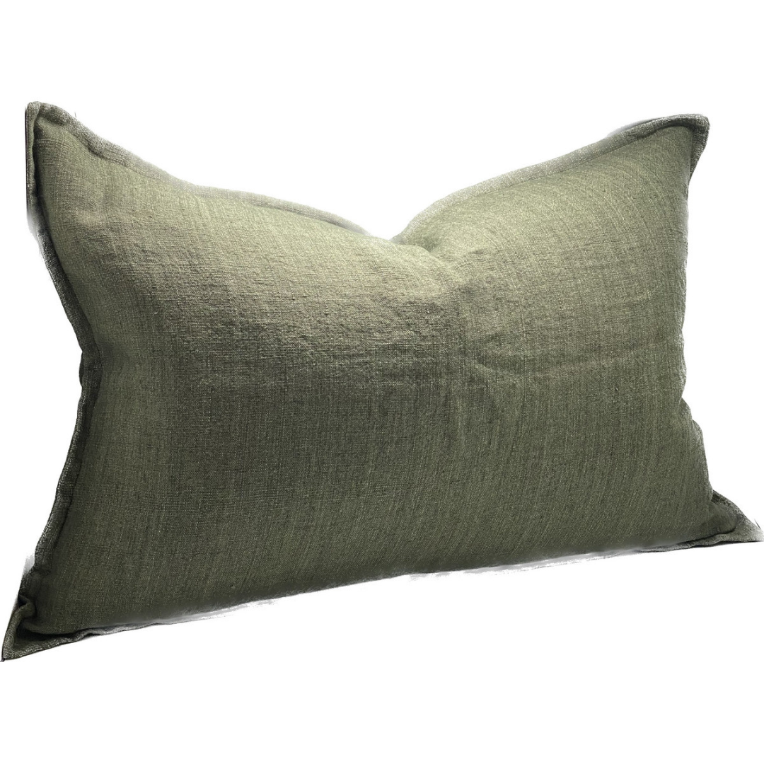 Sanctuary Linen Cushion Cover - dusty olive