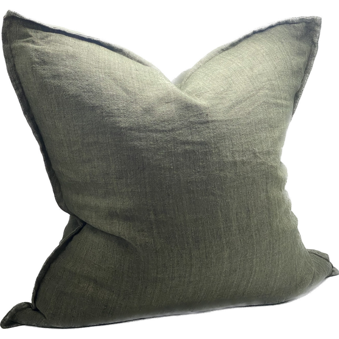 Sanctuary Linen Cushion Cover square - dusty olive