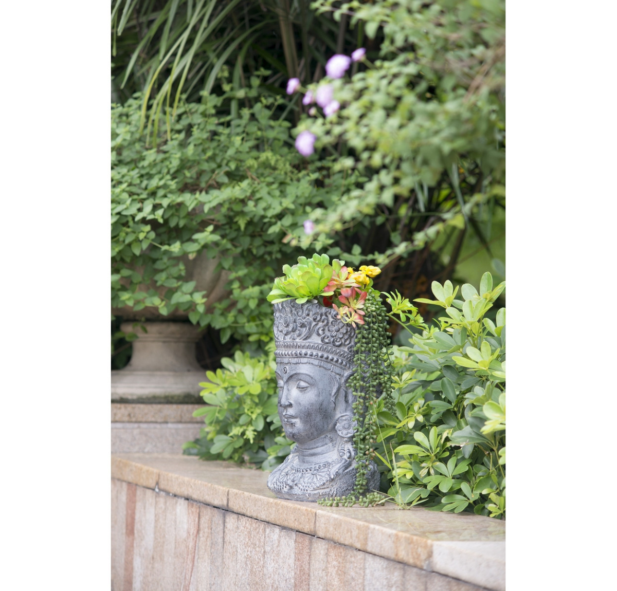 Buddha Head Planter II - Natural grey | Pots & Planters