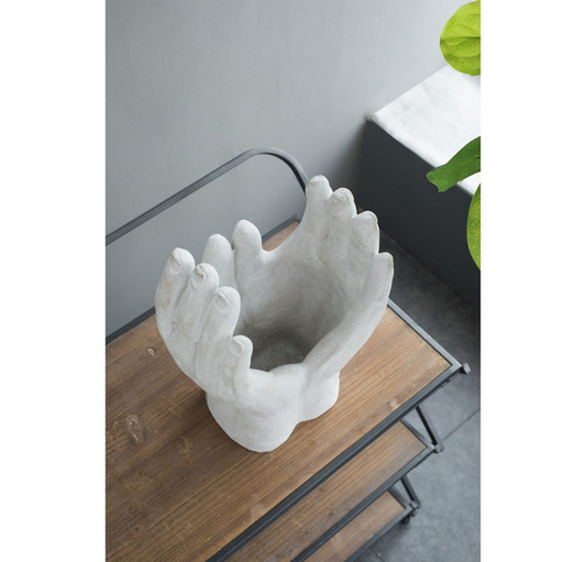 Hand Statue Planter - Soft Grey | Pots & Planters