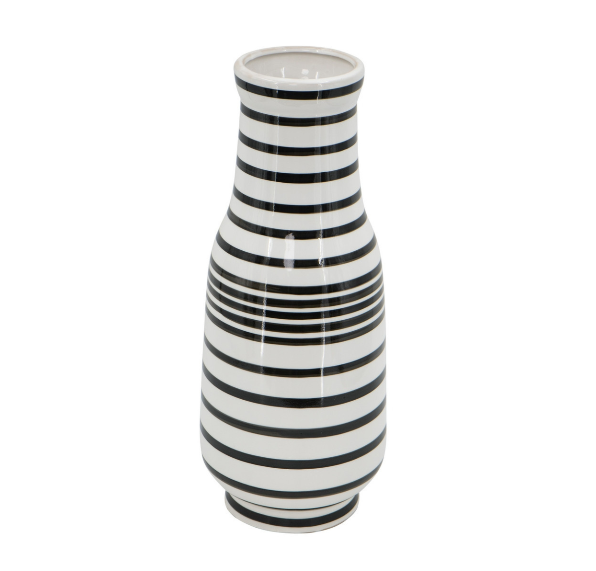 Handpainted Ceramic Vase - black & white - 280mm tall